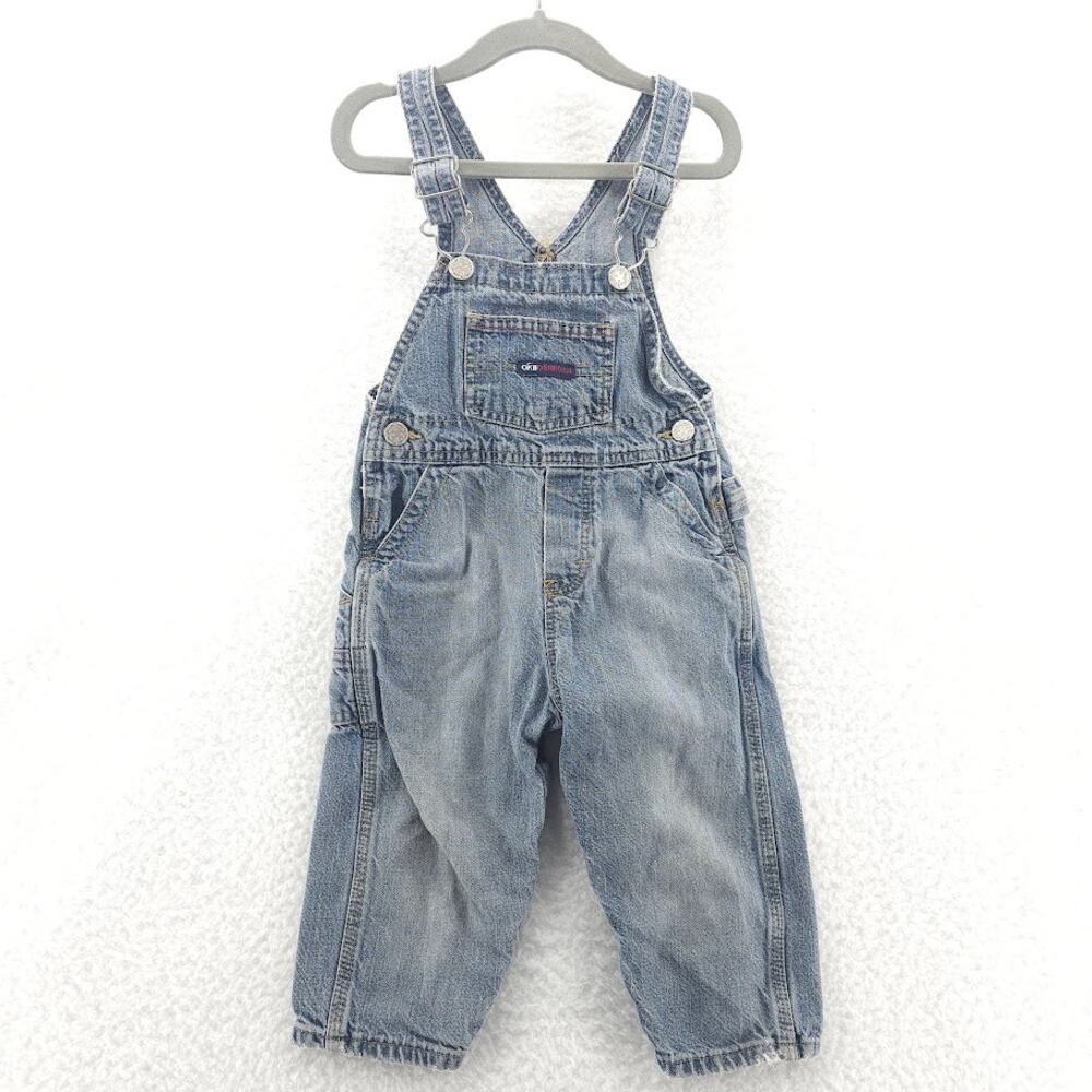 OshKosh B'Gosh 90s Overalls Vestbak Snap Leg Denim Cotton 24M
